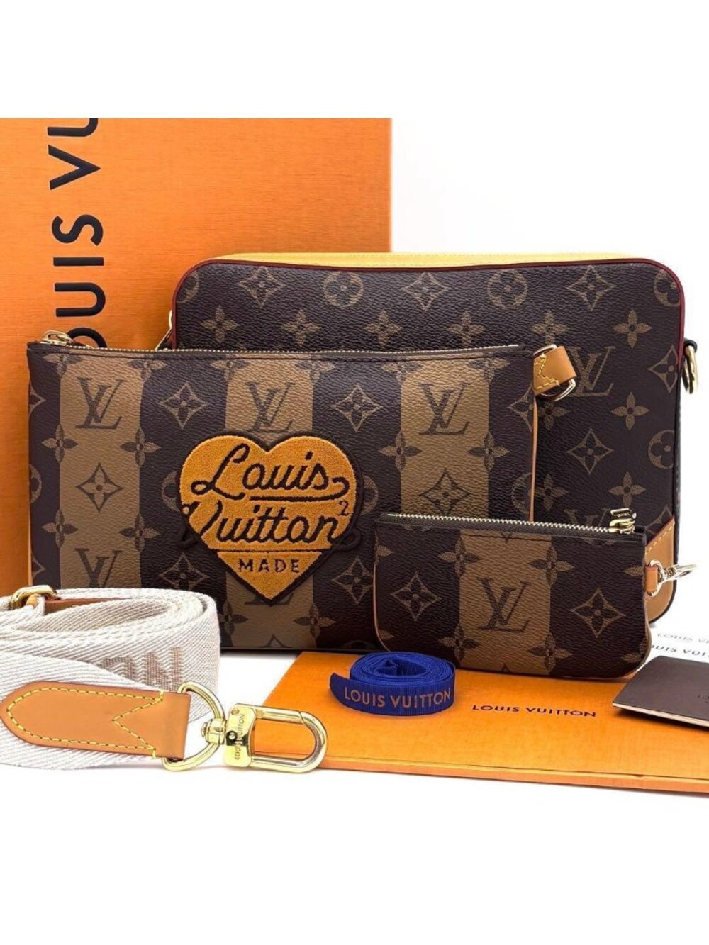 Louis Vuitton Monogram Trio Messenger NIGO Collaboration Brown